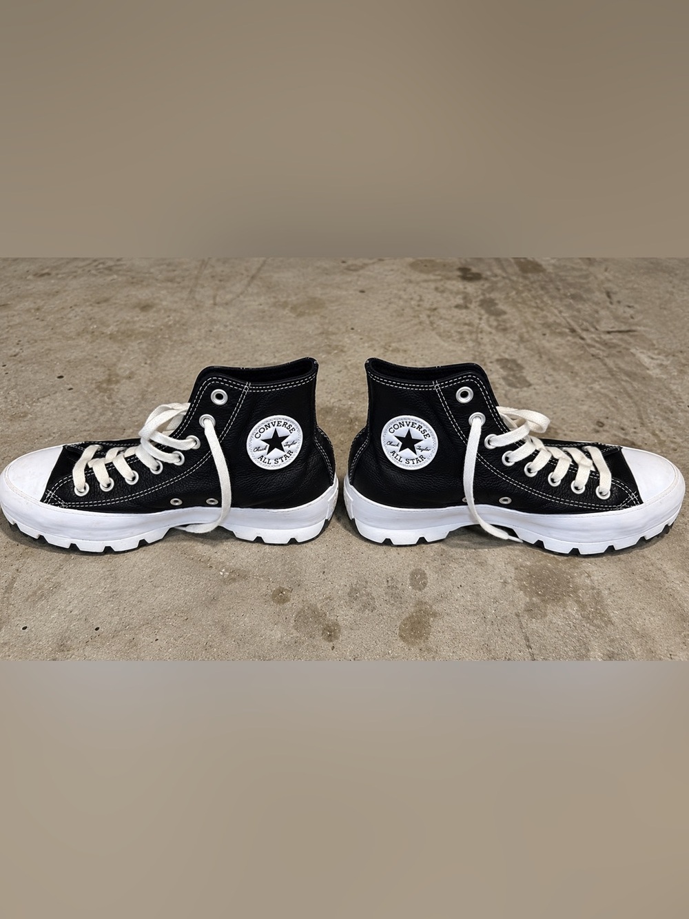 Converse Chuck Taylor All Star Lugged Black Leather High Top Sneakers